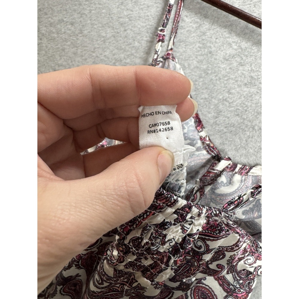 90s Y2K Silky‎ Satin Birch & Stone Women's Floral Mini Slip Dress Milkmaid Sz M - Picture 9 of 16